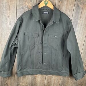 Line of Trade Montana Canvas Trucker Jacket Ranger Green Cotton Workwear Large